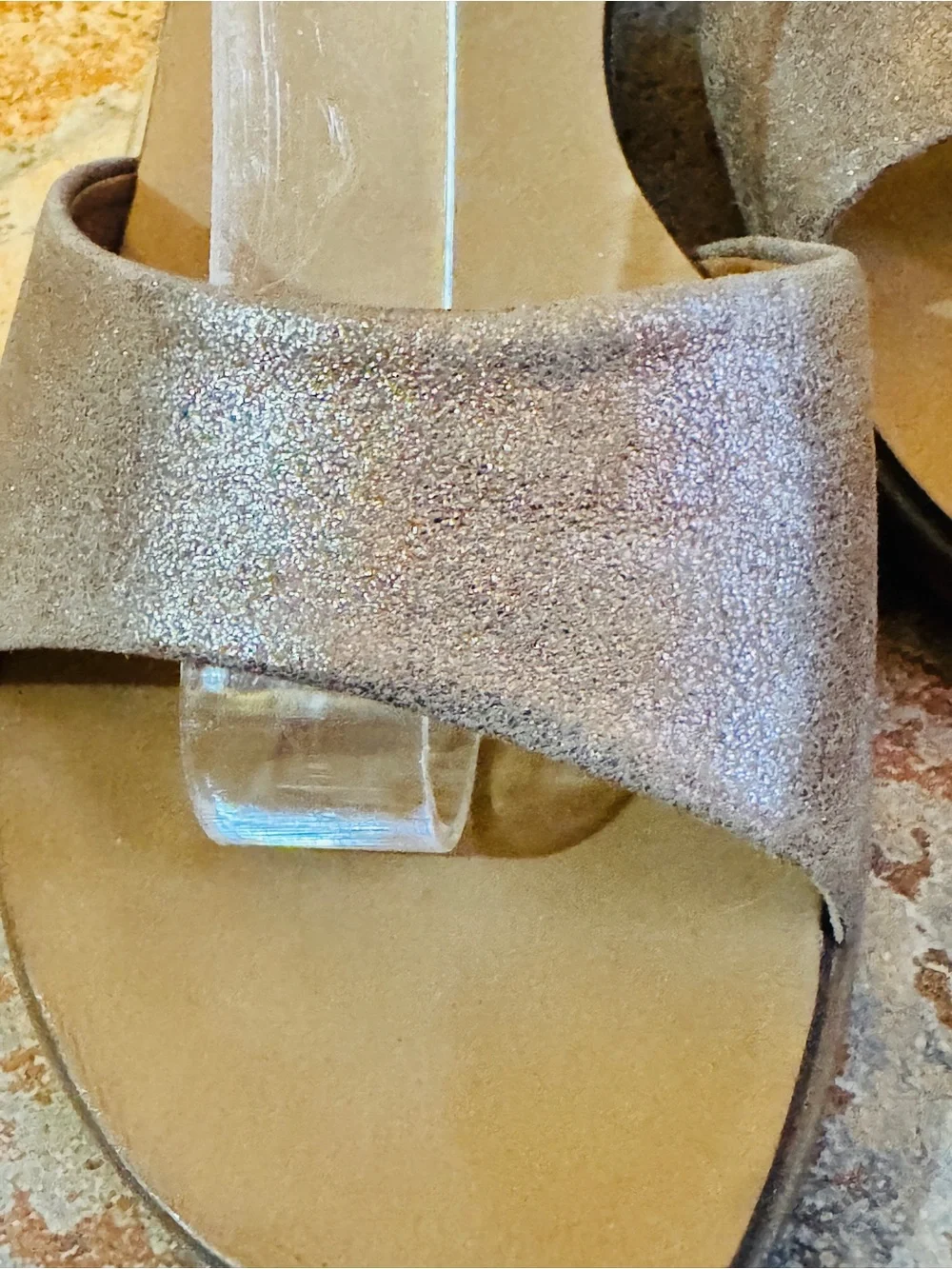 Fabulous Paul Green Tammy Metallic Gold BrushedSuede Wedge Velcro Closure Sandal